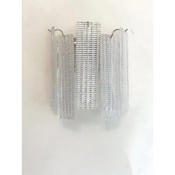 Image 1 of Simoeng “Listelli” Murano glazen wandlamp met diamantvormige strepen