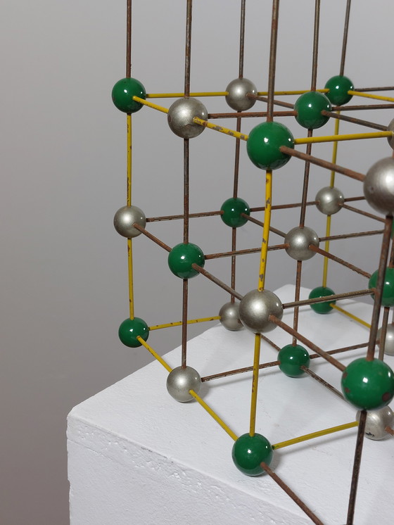 Image 1 of Large square old patinated teaching model, structural model, chemistry, physics, school model