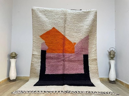 Alfombra tradicional artesanal de pura lana natural, hecha a medida, tamaño 2/3 m. – Aime Té, vloerkleden en tapijten, Wool