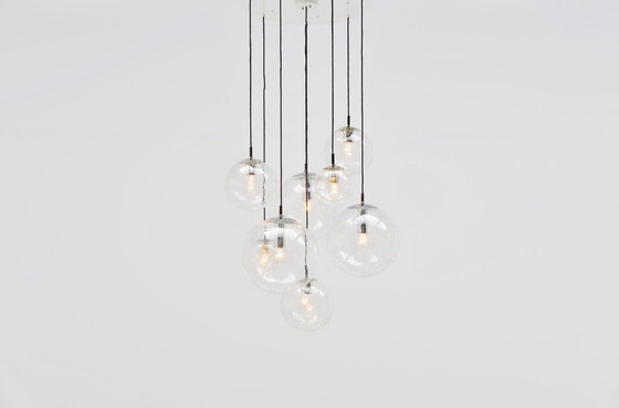 Image 1 of Lámpara de araña Raak con forma de globos de gotas de lluvia Holanda 1975