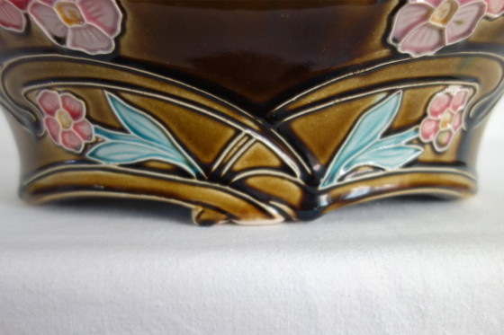 Art Nouveau Vases and Cache-Pots by De Bruyn, 1920s, Decorative Objects, Ceramic, Brown (photo 15 of 15)