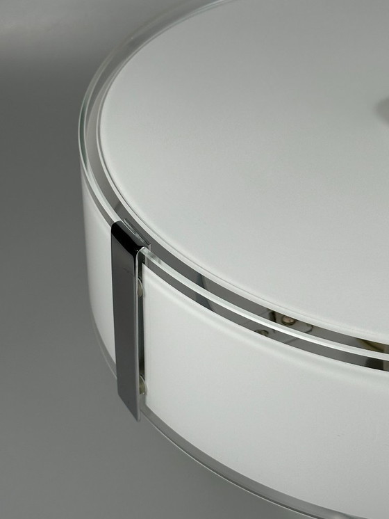 Image 1 of Plafondlamp uit de jaren 70/80 van Honsel Leuchten Duitsland, glas, chroom, Space Age