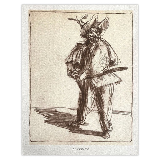 Claude WEISBUCH La commedia dell'Arte - Scarpino lithograph 2006