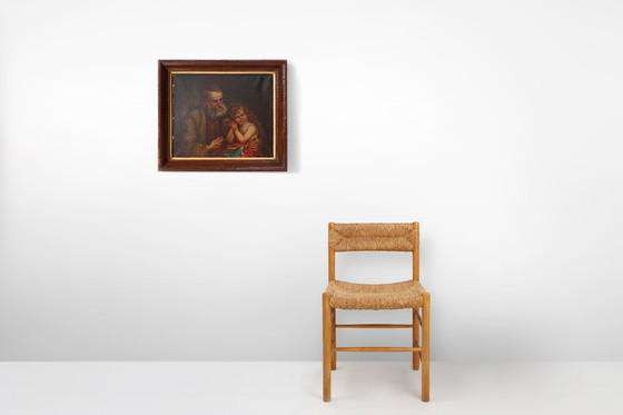 Image 1 of Peinture à l'huile flamande baroque du 19e siècle dans un cadre en bois ancien