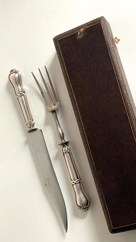 Image 1 of COUVERTS à Viande Argent et Métal argenté PARIS France