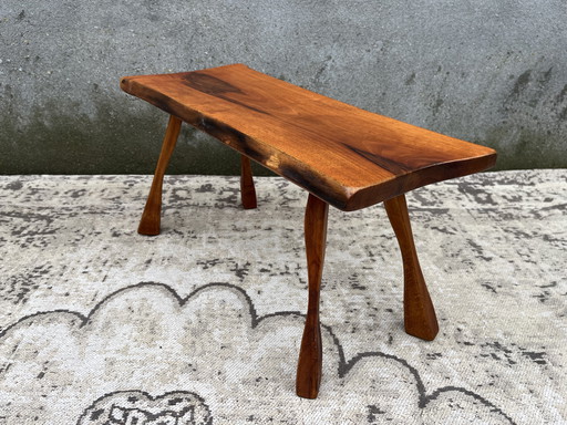 Table d'appoint vintage brutaliste en forme de tronc d'arbre