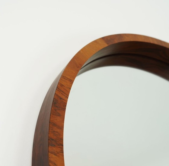 Image 1 of large danish modern WALL MIRROR with rosewood frame 1960s