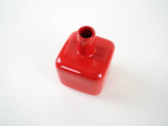Image 1 of Red ceramic vase, German design, 1990s, manufactured by ASA Selection