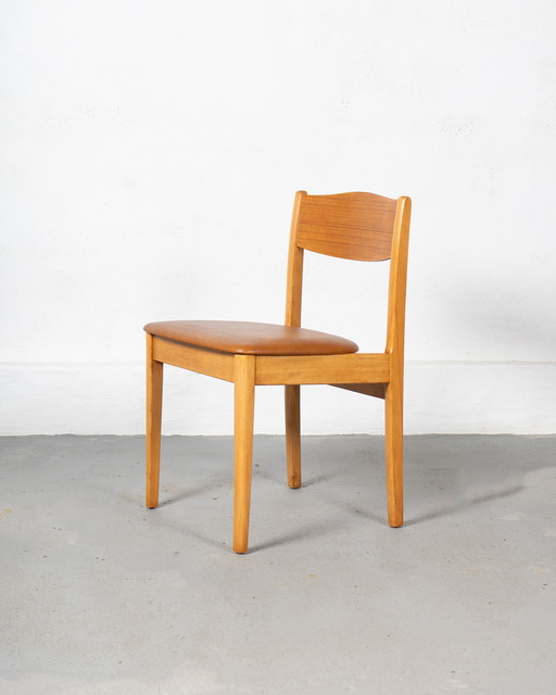 6 X Danish Chairs Made Of Beech And Teak