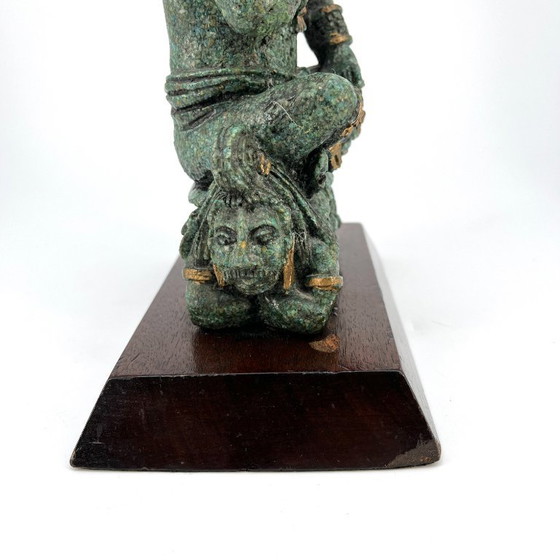 Image 1 of Vintage sculptuur in pre-Columbiaanse stijl – malachietlook (Midden 20e eeuw)