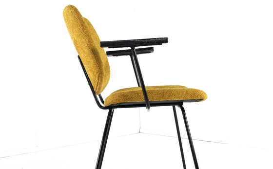 Image 1 of Set van 4 W.H. Gispen voor Kembo stoelen eetkamerstoelen vintage gestoffeerd