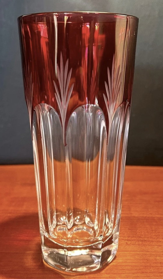 Image 1 of French Art Deco Cut Crystal Glasses