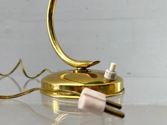 Image 1 of Design tafellamp met metalen kap, Italië jaren 1950
