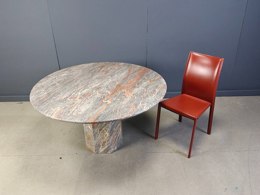 Round italian marble dining table 1970s
