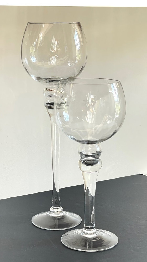 Image 1 of Vintage XL kristallen theelichthouders