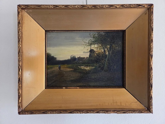 Zwei Landschaftsgemälde in goldenem Rahmen, Gemälde & Zeichnungen, Holz, Andere, Mehrfarbig, Klassiek (Foto 4 von 15)