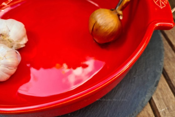 Image 1 of 1x Peugeot Appolia Piatto da forno rotondo 27 cm - Rosso - Ceramica