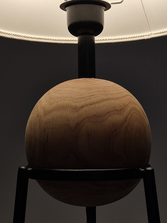 Vintage postmoderne minimalistische vloerlamp van hout en metaal – Vloerlampen, Metal, Wood (photo 9 of 10)