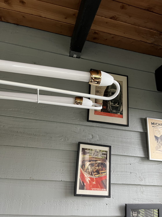 Image 1 of Vintage Hollywood regency style fluorescent tube lamp