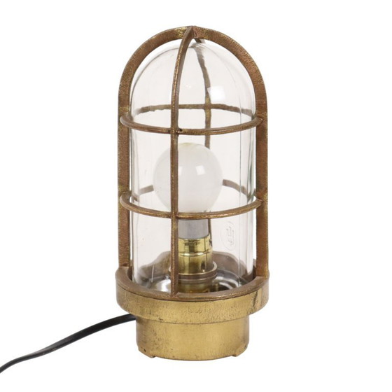Image 1 of Brass Ship's Lamp Cage Lamp Industria Rotterdam