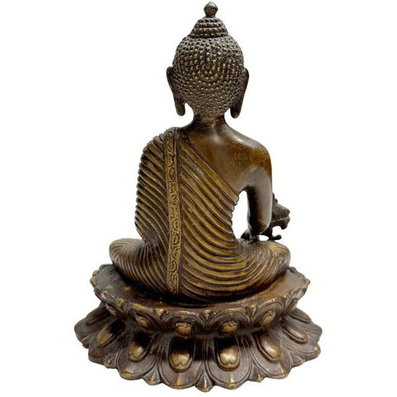 Antique Bronze Sino-Tibetan Buddha Statue on Lotus Throne – Sculpture (photo 5 of 10)