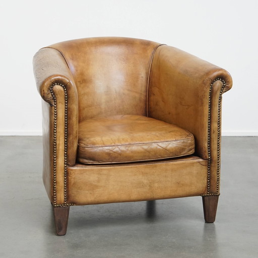 Sheep leather club chair by Nico Van Oorschot