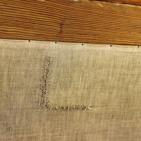 Image 1 of Divano Biedermeier unico in tessuto originale e impiallacciato in noce, Vienna, Austria 1825 circa