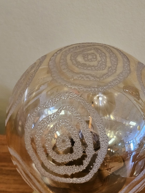 Image 1 of Vintage Brass Glass Globe Table Lamp Desk Lamp