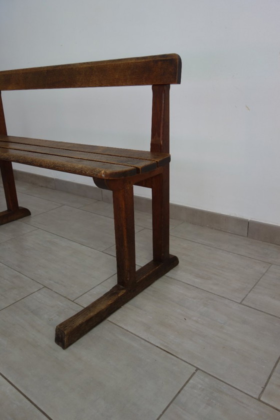 Image 1 of Rustic School Bench, 1950s