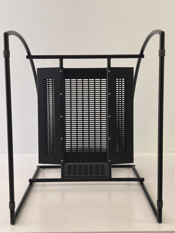 Chaise Quinta Mario Botta pour Alias 1985 Métal Tubulaire Laqué Noir Métal Perforé Hors Production Design (photo 9 of 15)