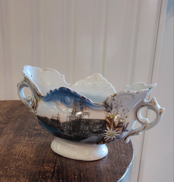 Image 1 of Par de cuencos antiguos de loza "St-Valery-sur-Somme" 1930