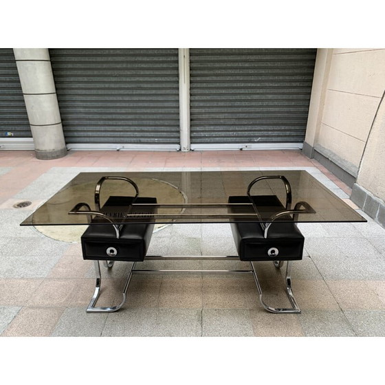 Image 1 of Vintage metal and wood desk, 1975