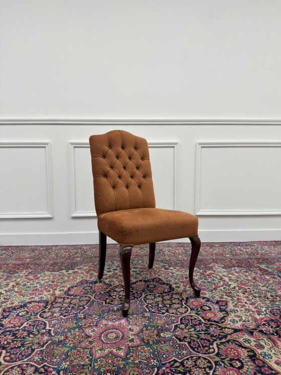 Set di Sedie Chesterfield Classiche Inglesi Imbottite – Sedie da pranzo, Textile, Wood (photo 11 of 17)