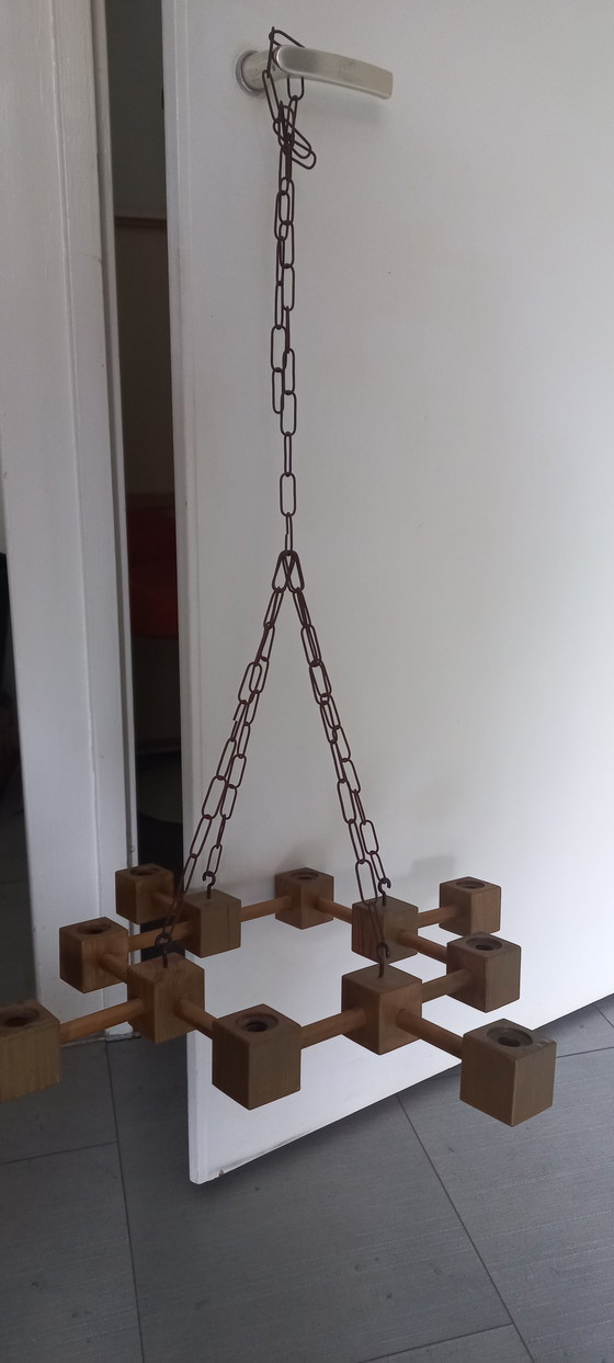 Image 1 of chandelier sculpté du milieu du siècle, rare