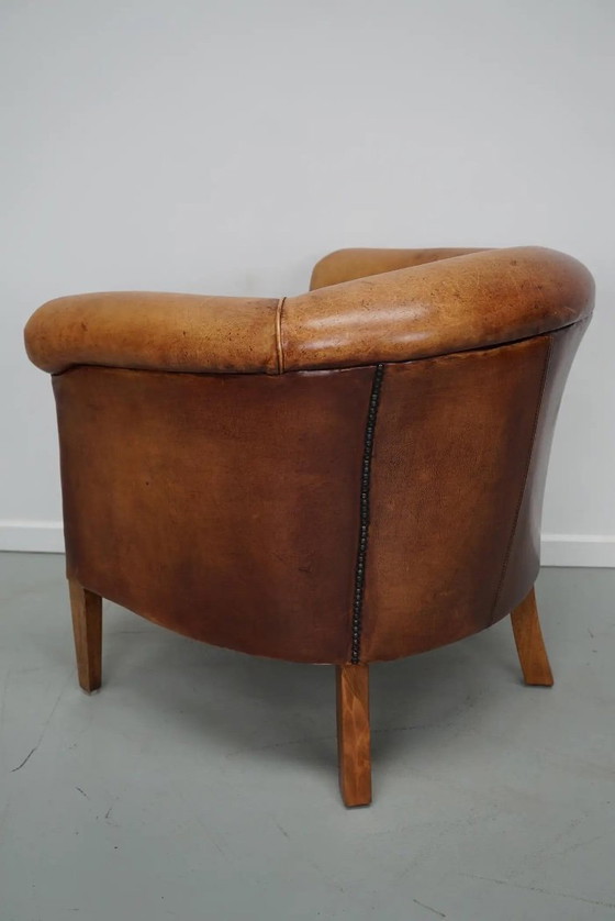 Image 1 of Vintage Nederlandse cognackleurige leren clubfauteuil