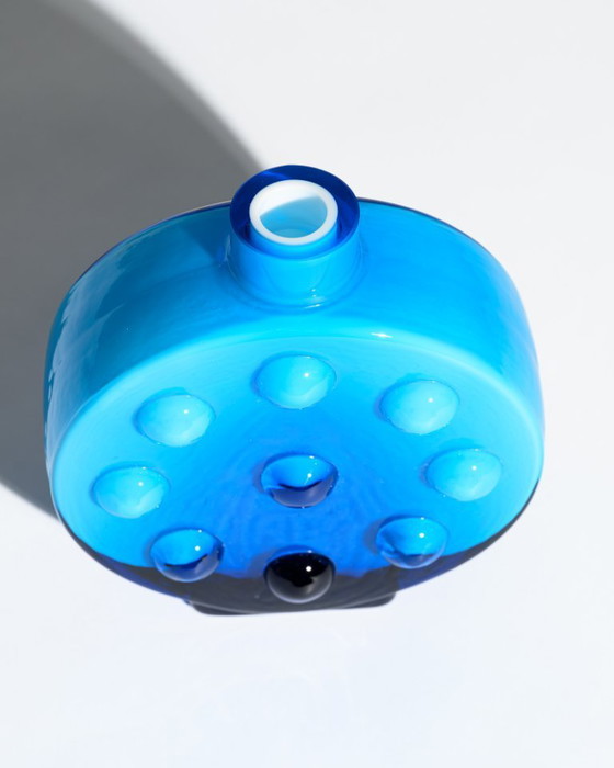 Image 1 of Friedrich Kristall „Bubble“ Pop-Art-Vasen-Duo – Blaues Überfangglas, Deutschland, 1970er Jahre
