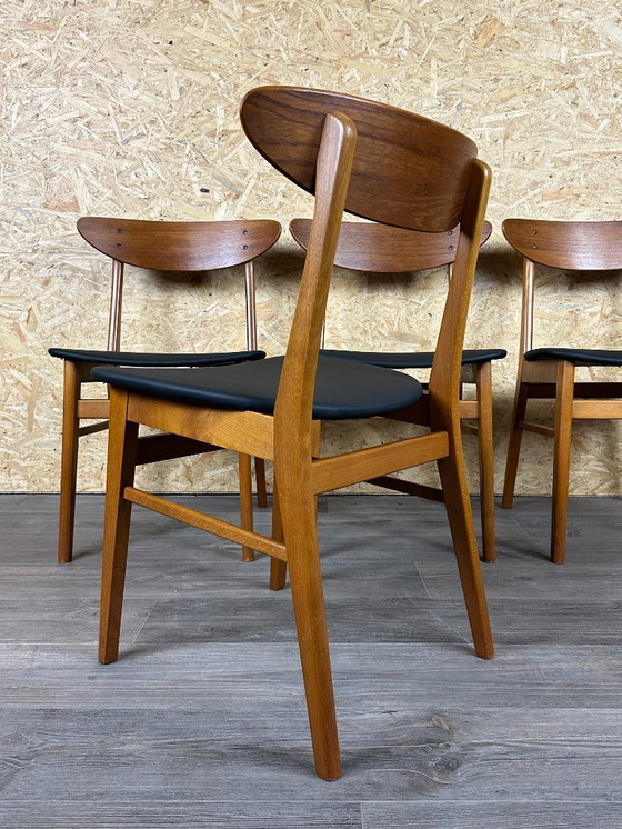 Image 1 of 4 sedie in teak anni '60 e '70, sedia da pranzo Farstrup Denmark Design