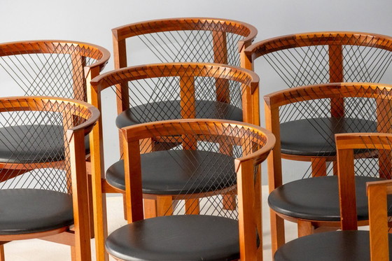 Image 1 of String Chairs by Neils Jørgen Haugesen for Tranekaer, 1980s (Set of 8)