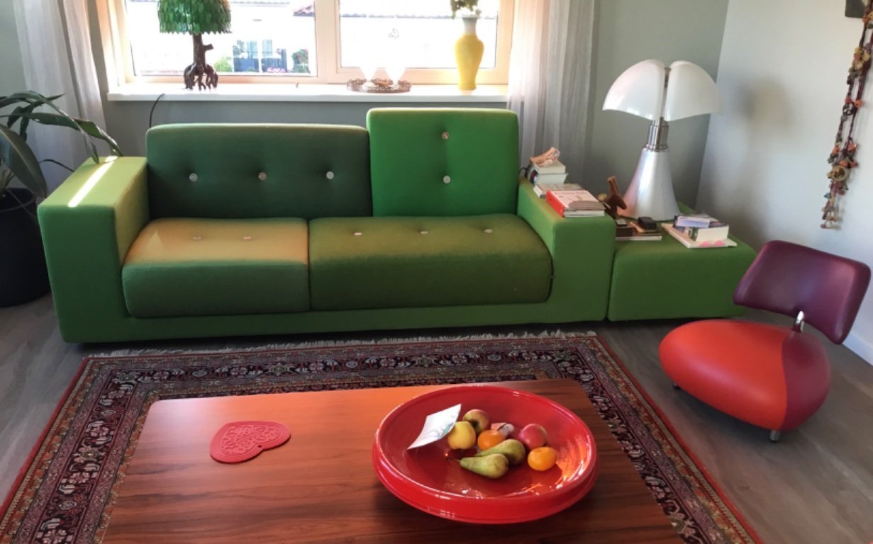 Vitra Polder sofá compacto con Hocker set de 2