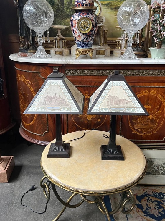 Pair of Art Deco table lamps by Atelier Decor Ar. – Crystal, Metal (photo 3 of 6)