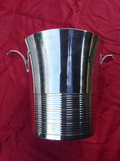 Eiseimer Eiswürfel aus der Art-Deco-Epoche aus versilbertem Metall Renéka