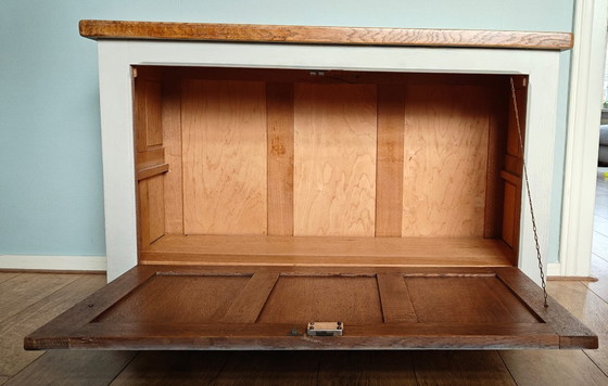 Image 1 of Antique blanket chest / TV cabinet with wooden top