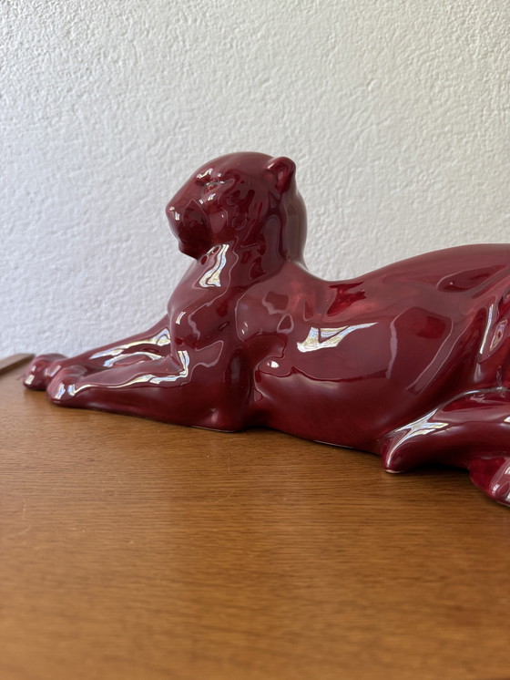 Image 1 of Panthère Céramique Art Déco