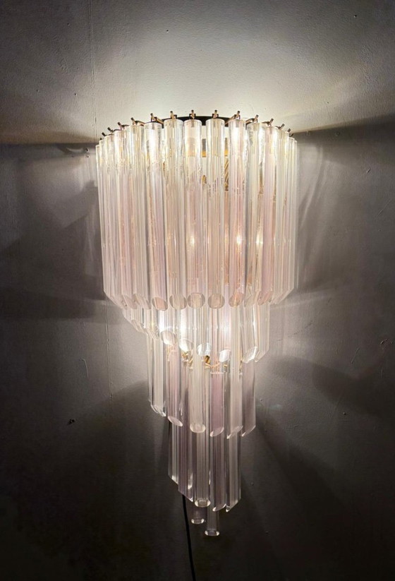 Image 1 of Lampada da parete/applique a cascata di metà secolo di Paulo Venini, vetro di Murano, Italia, anni '70