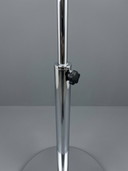 Vintage chrome arc lamp with white dome shade – 70s Space Age