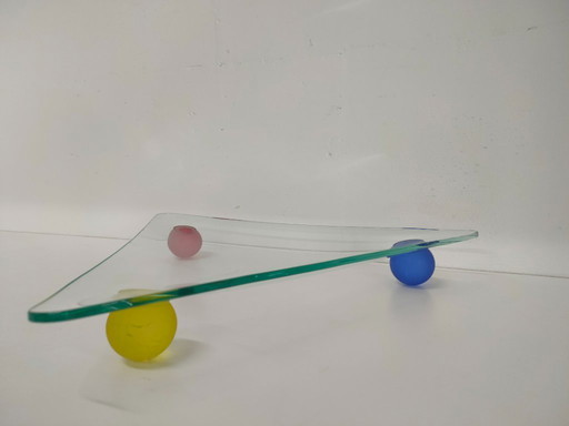 Glass Fruit Bowl Memphis Milano Style