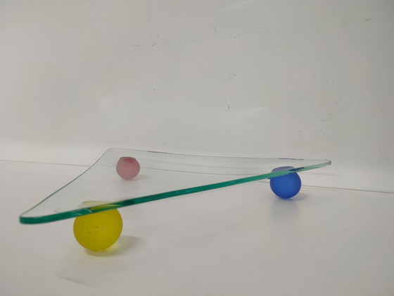 Image 1 of Glass Fruit Bowl Memphis Milano Style