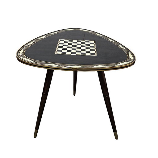 Table d'appoint d'échecs vintage Mid-Century – années 50/60