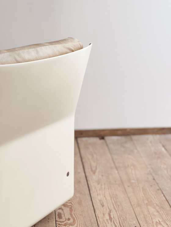 Image 1 of Sedia da salotto moderna di metà secolo in fibra di vetro e pelle scamosciata di Dieter Rams per Vitsoe, Germania, 1960