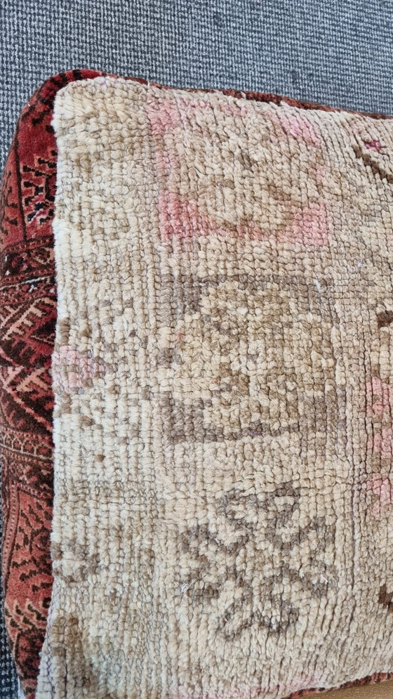 Image 1 of Vintage pastelkleur poef, boho chic zitkussen